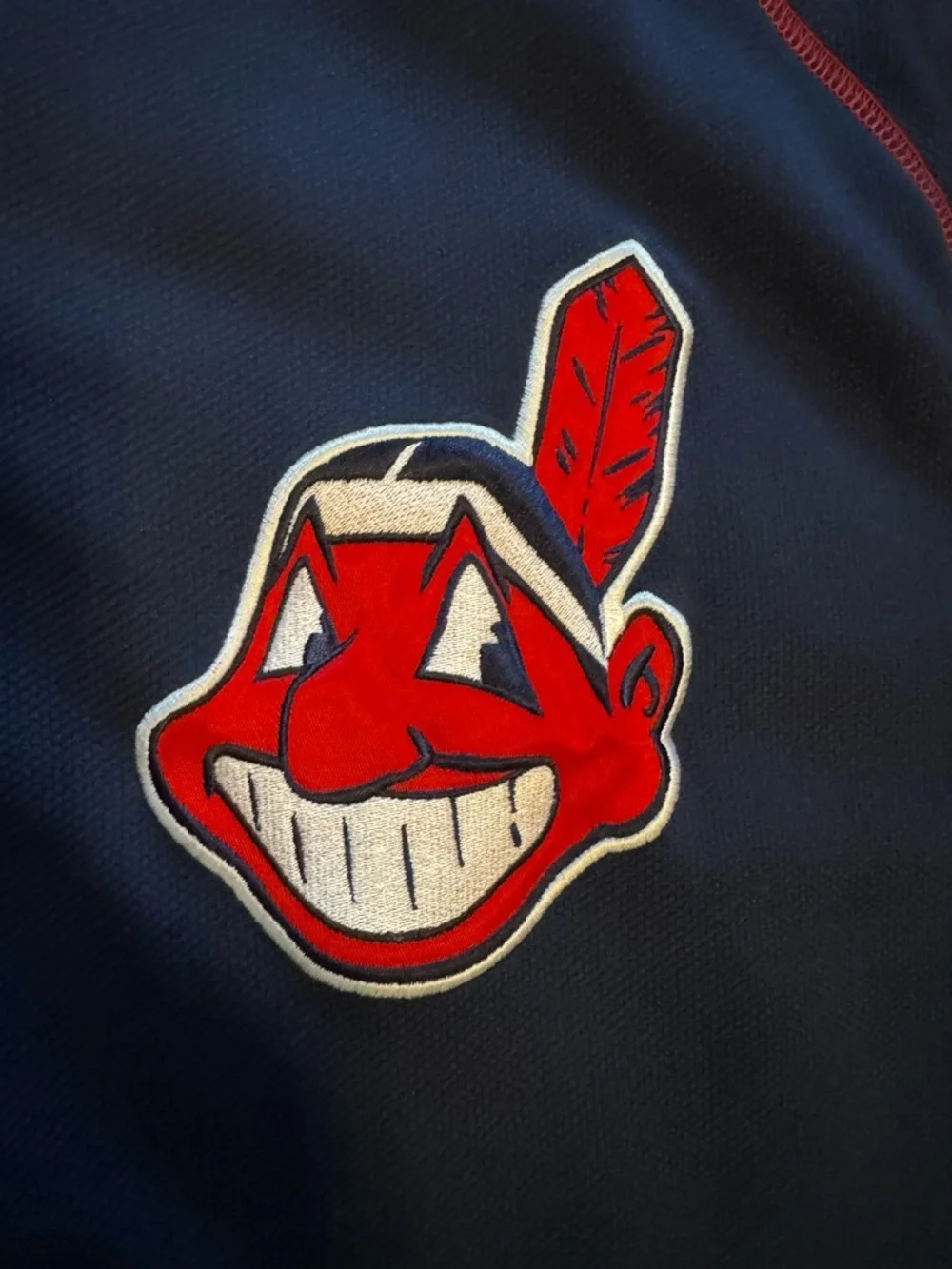 Cleveland Nike Navy and Red MLB Team Jersey Patch Detail - Picture 3 of 8